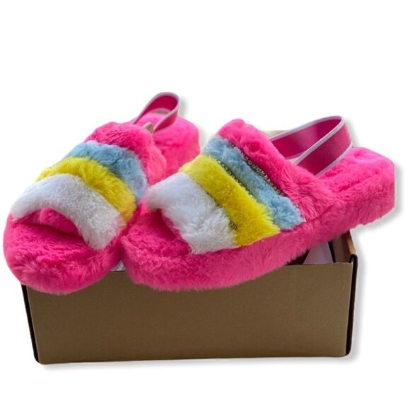 Faux Fur Warm Open Toe Fuzzy Slipper - Picture 7 of 12